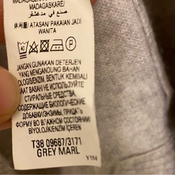 M&S Mark and Spencer relaxed open front gray 100% cashmere cardigan sweater 12/M - Picture 11 of 13